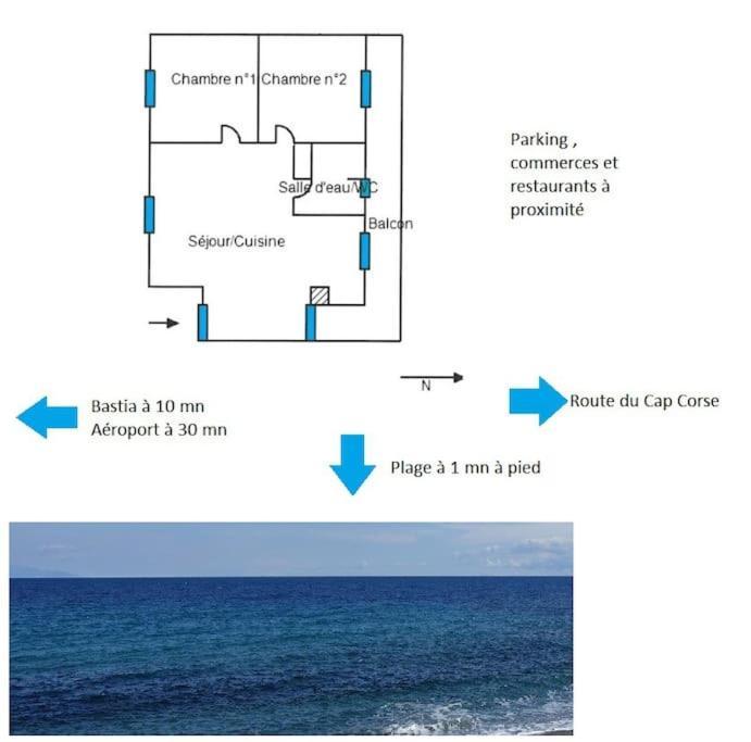 Apartment De Charme, T3, Situation Ideale, Pieds Dans L'eau, Cap Corse La Vasina